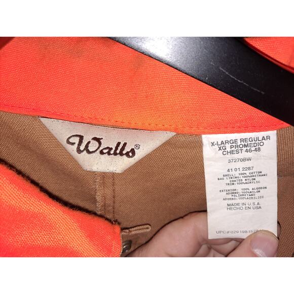 Vintage Walls Tan and Orange Hunting Field Jacket with‎ Lots of Pockets Size XL - Picture 4 of 7
